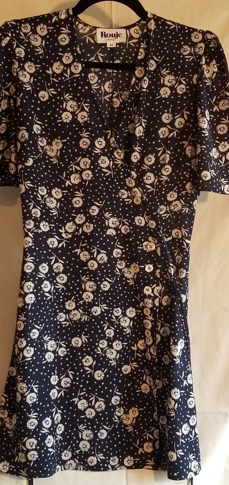 Rouje Gabinette Dress in Blue floral/dot print